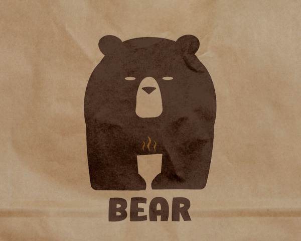 Teddy land: Bear coffee logo