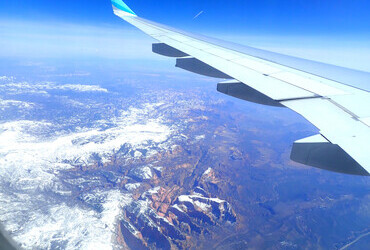 Flying over Zion, Eurowings Discover OS 8455 2023-04-19: Frankfurt (FRA) - Las Vegas (LAS)