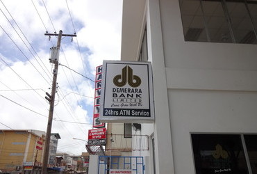Interesting logo, Demerara bank - Georgetown, Guyana