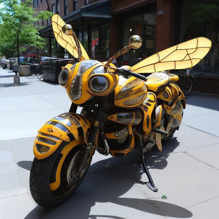 Teddy land: Bee motorcycle