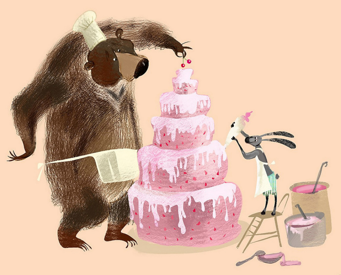 Teddy Land: Happy Birthday Cake by Ekaterina Muratova