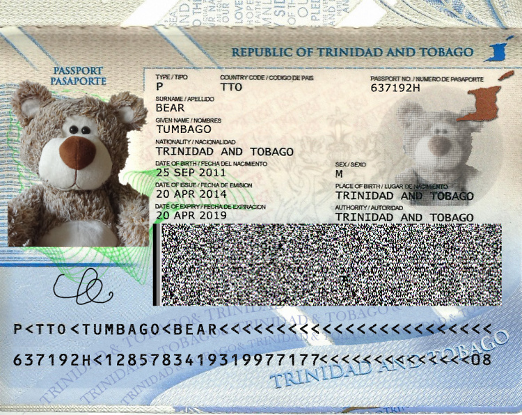 Teddy Land: Trinidad and Tobago passport