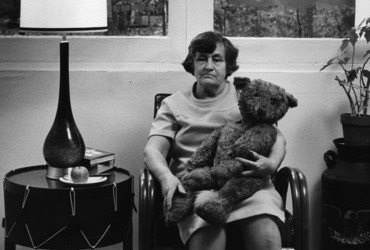 Rosemary Ritchie of Browns Mills, N.J., with a 63-year-old teddy bear.
