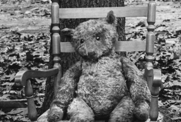 Caption from LIFE. Teddy bear, age 63 (in 1970).