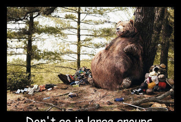Don't go in large groups. Bears are overeating.