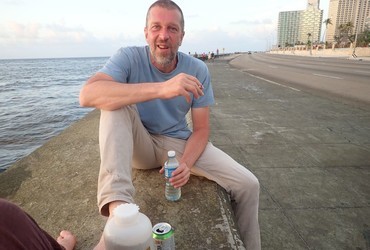 ​This is how you drink ron on the Malecon. The bottle is not water.​