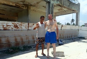 What are the chances that the only two ​men on the beach are called Juri​. Our Cuban friend is named after Juri Gagarin.