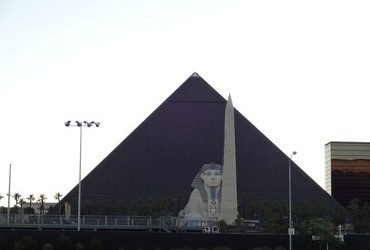 The Luxor with the sad Sphinx in front