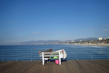 Santa Monica Pier. Ocean front view.