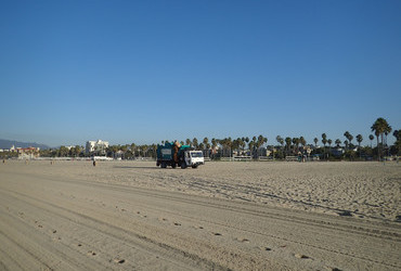 Santa Monica. The garbage truck.