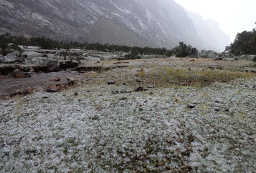 Hail is a common thing these days - Quebrada Cojup, Cordillera Blanca, Peru