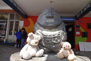 Monolith with Teddy Bears - Huaraz, Peru