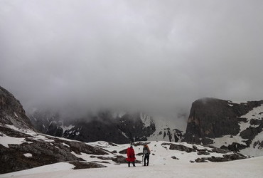 Sexton Dolomites - rain is added to the wind and fog
