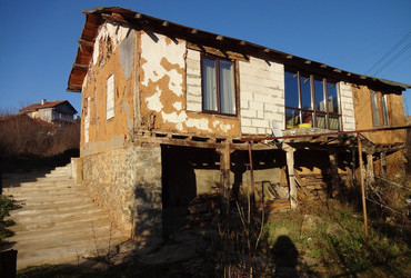 French windows on adobe house - Topolnitza, Bulgaria