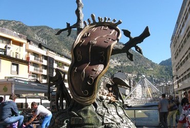 Trans Pyrenees 2013 - Andorra la Vella, Andorra, ‘Nobility of Time’ - Salvador Dali in Piazza Rotonda