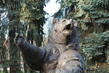 Monument of Wojtek in Jordan Park Monument, Krakow, Poland